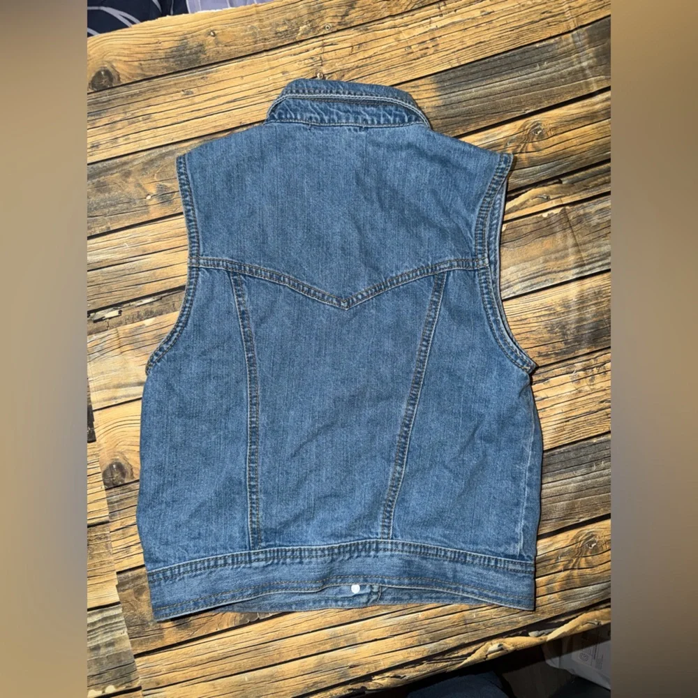 Forever 21 Blue Denim Studded‎ Vest